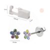 Perforadora con Arete Tipo: Flor Plateada con Perlas de Colores - Imagen 2